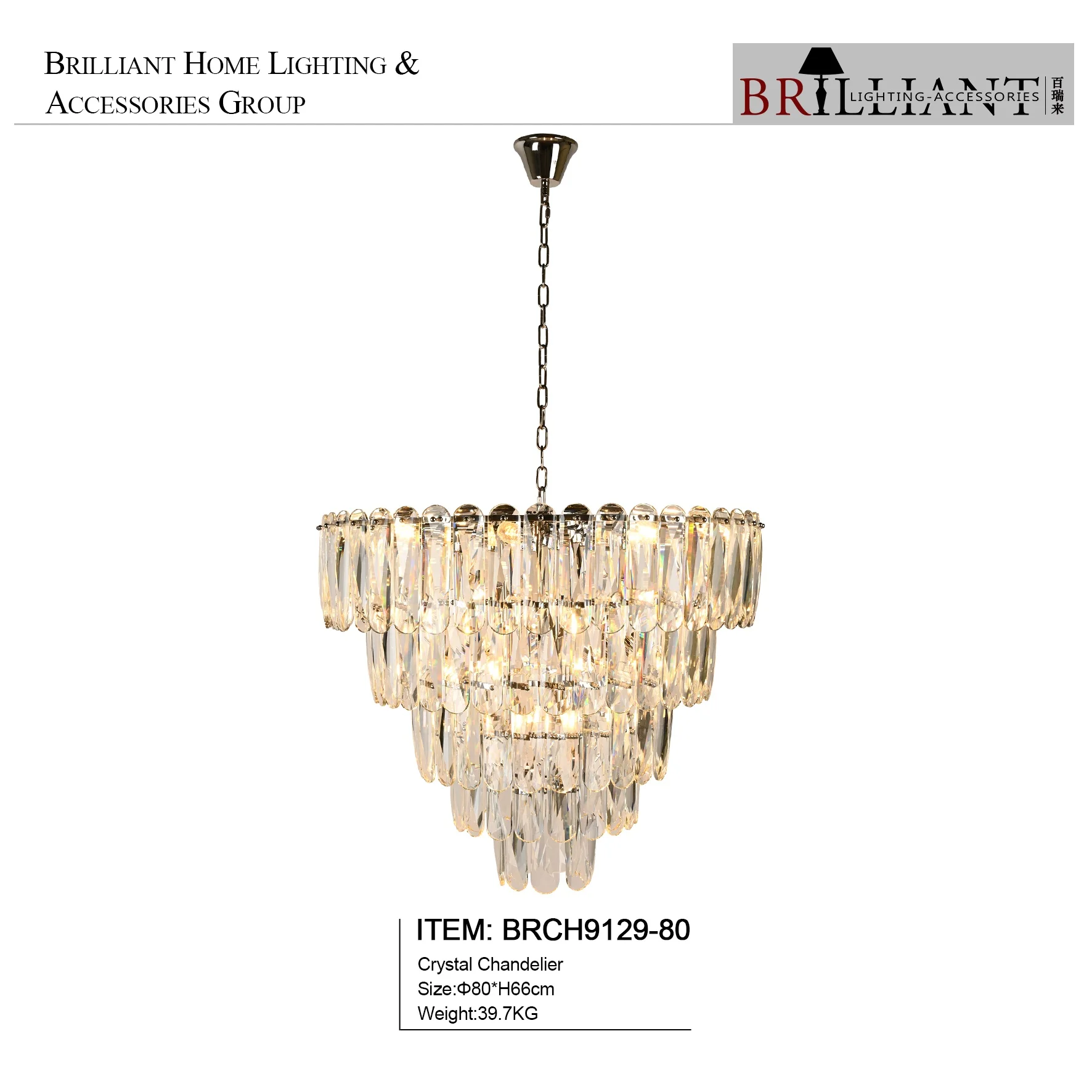 Modern Round Wram Light  Living room Chandelier Luxury Clear Crystal Lamps