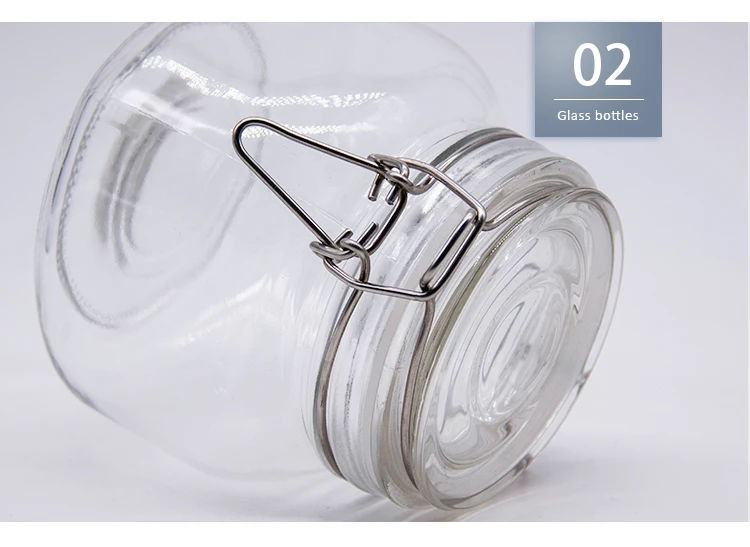 500ml big clear glass honey bottle canned food jar clear square glass jam bottle with glass lid