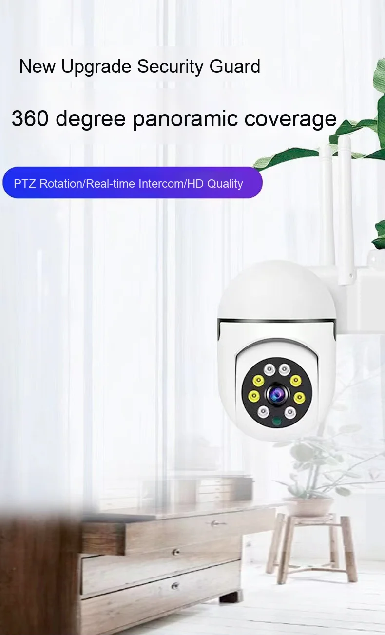 V360pro 2MP PTZ Wifi Mini Security Camera Outdoor Wireless Motion Tracking System Wireless CCTV CMOS Cloud Customizable Logo
