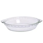 Round shape high borosilicate glass oven dish baking tray