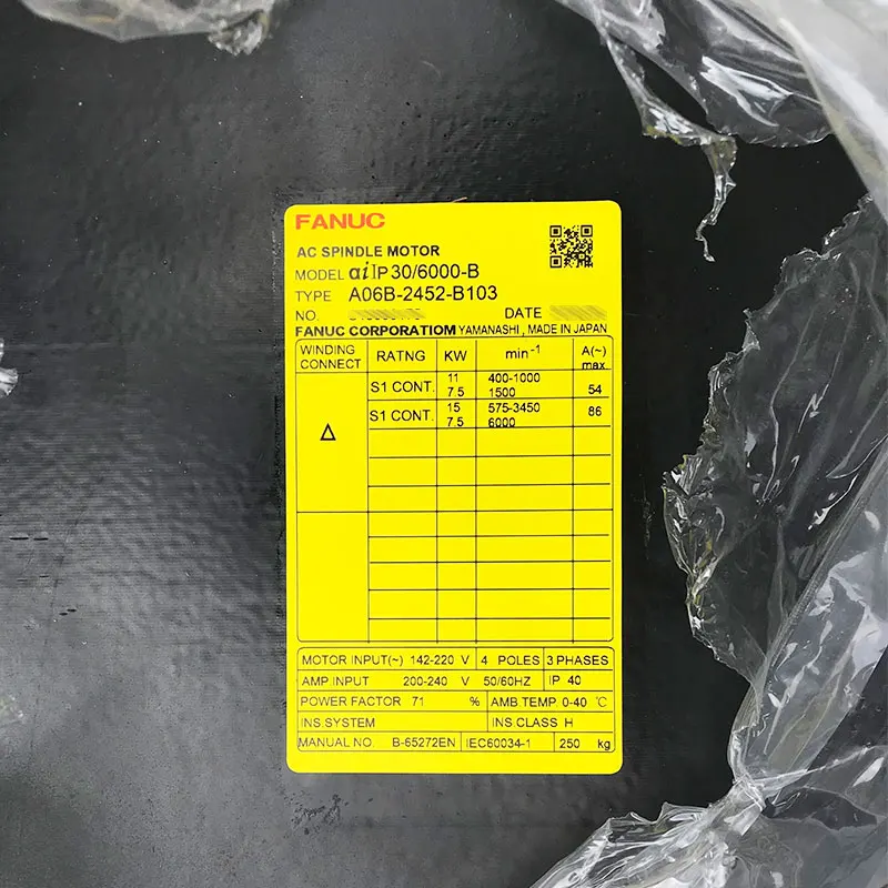 A06B-2452-B103 Fanuc Động Cơ Trục Chính Bộ Phận Cnc
