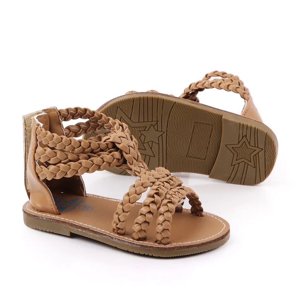 New design baby girl sandal wholesale plait sample infant shoes in summer