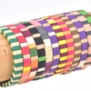 Wholesale Factory Handmade Alloy Painted Tile Bead Bracelet Summer Rainbow Stackable Bracelet Set