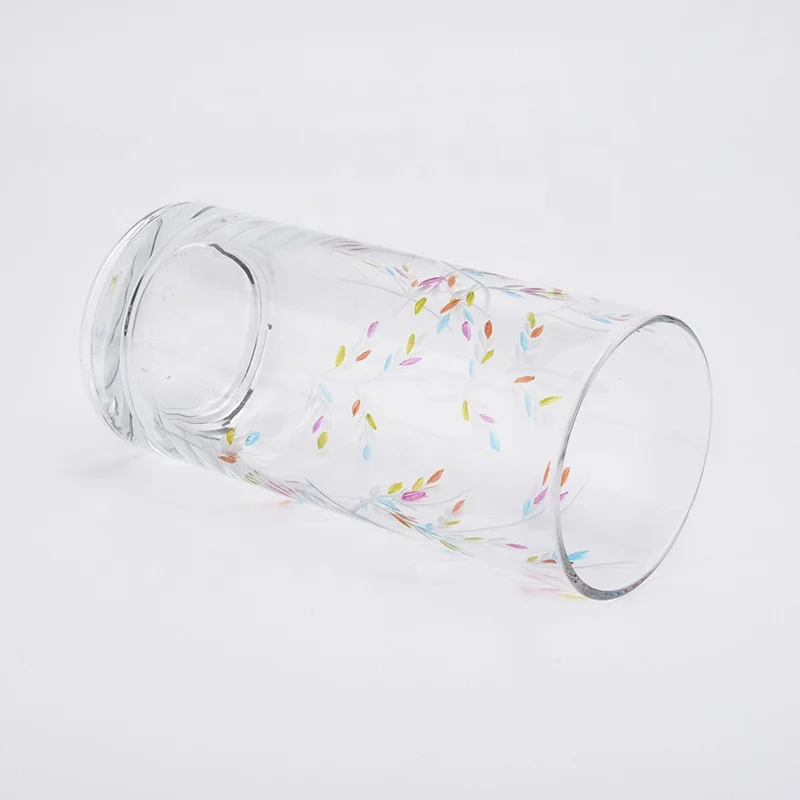 Handmade crystal pillar candle container tealight glass candle jars bottle home decor in bulk