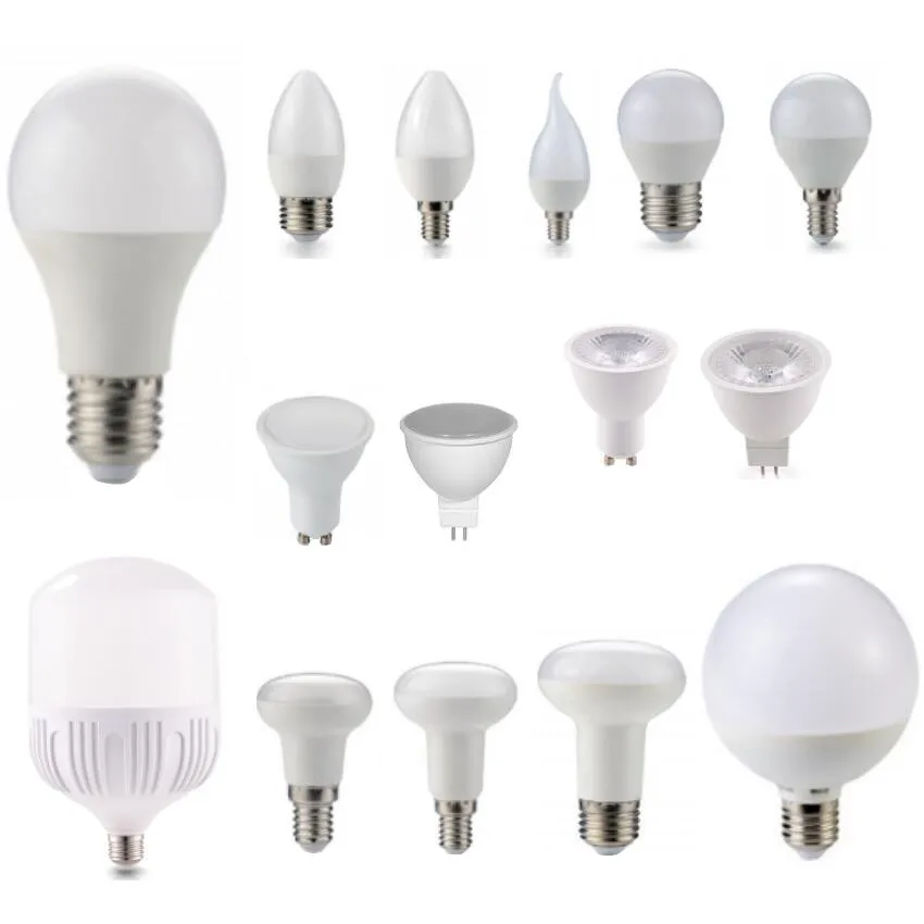 Alibaba Wholesale 220V 5W 7W 9W 12W 15W 18W 20W 30W 40W A60 G45 GU10 MR16 C37 T80 R80 G95 E14 E27 SKD Raw Material Led Bulb