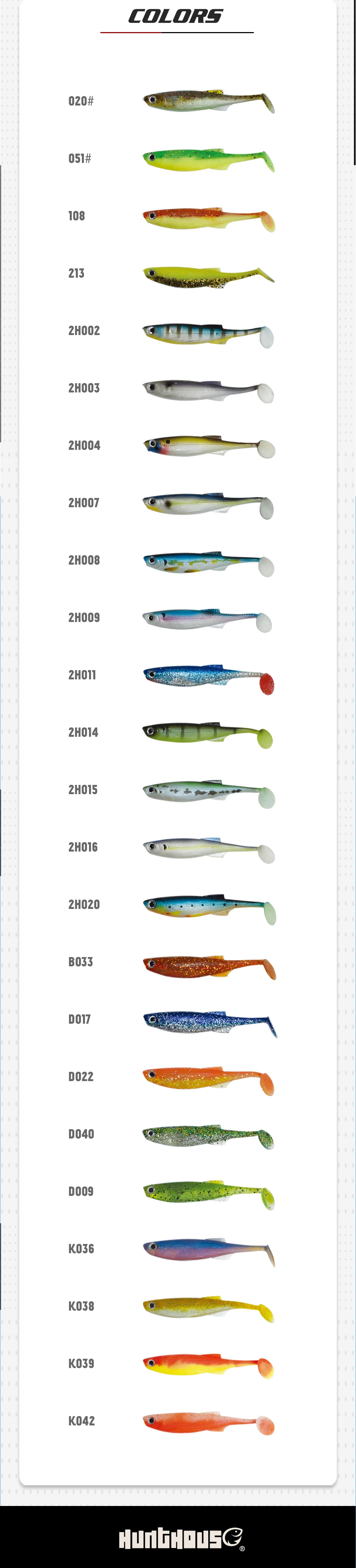 Hunthouse Wholesale Fishing Soft Plastic Lures Sinking Swimbait 7.5cm