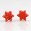 Fashion david star shape synthetic opal,ruby opal stone for jewelry