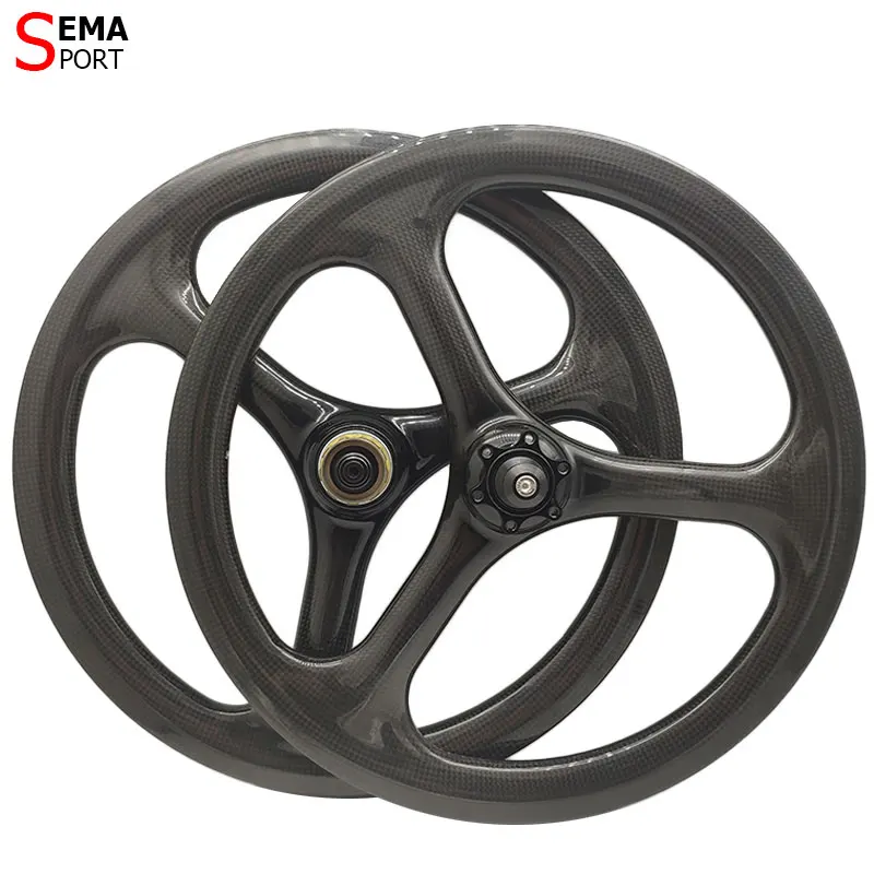 
16inch 349 brompton folding bike light weight disc brake carbon wheel trispoke 3spoke rim fnhon bicycle parts 3sixty 