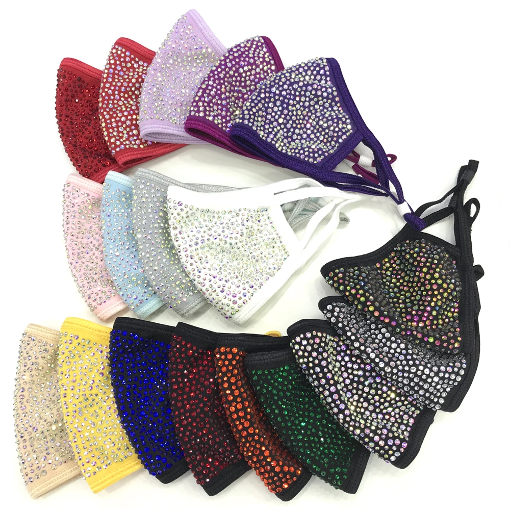 

rhinestone facemask with filter,2 Pieces, Same as picture