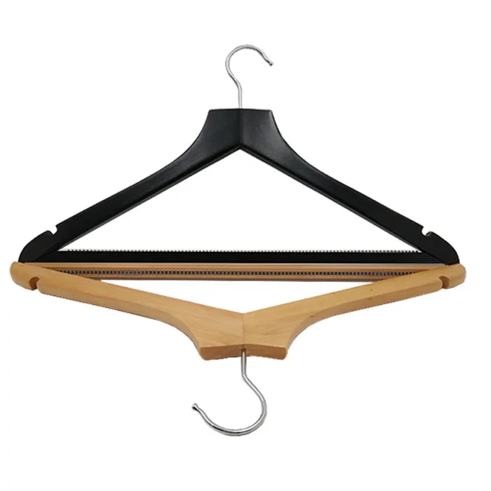 Flat Head And Angular Shape Clothes Hanger With Rubber Insert Bar Buy Bulk Clothes Hangers Wooden Hanger For Top Custom Suit Hangers Product On Alibaba Com