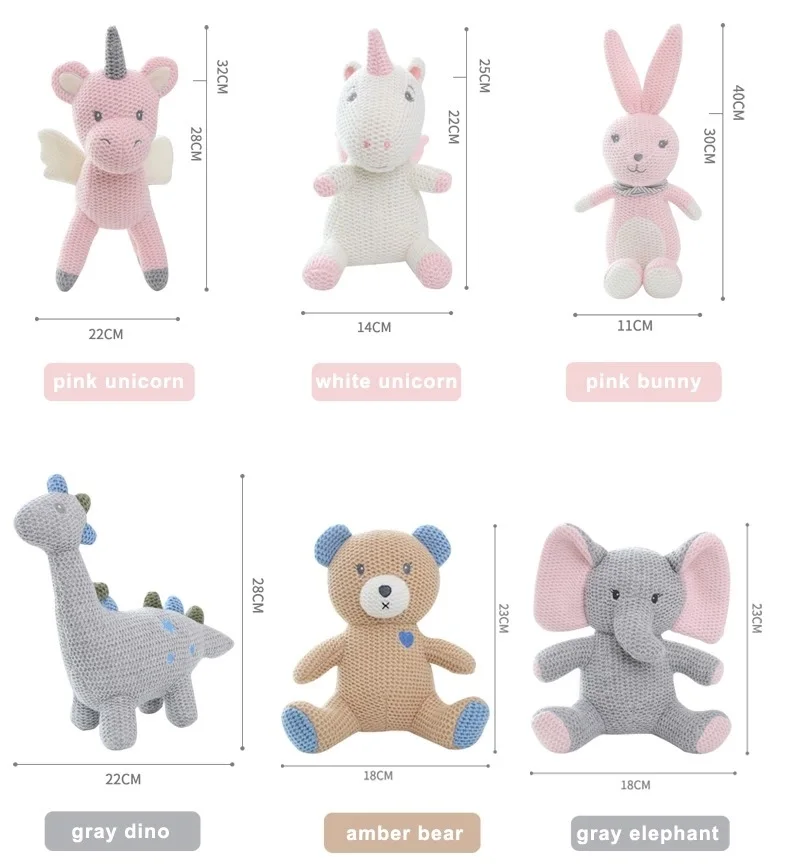 Customized Handmade Crochet Unicorn Stuffed Animal Knitting Toys