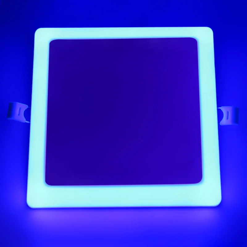 blue green red 6+3w square double color color led panel light frameless lamp with 9w