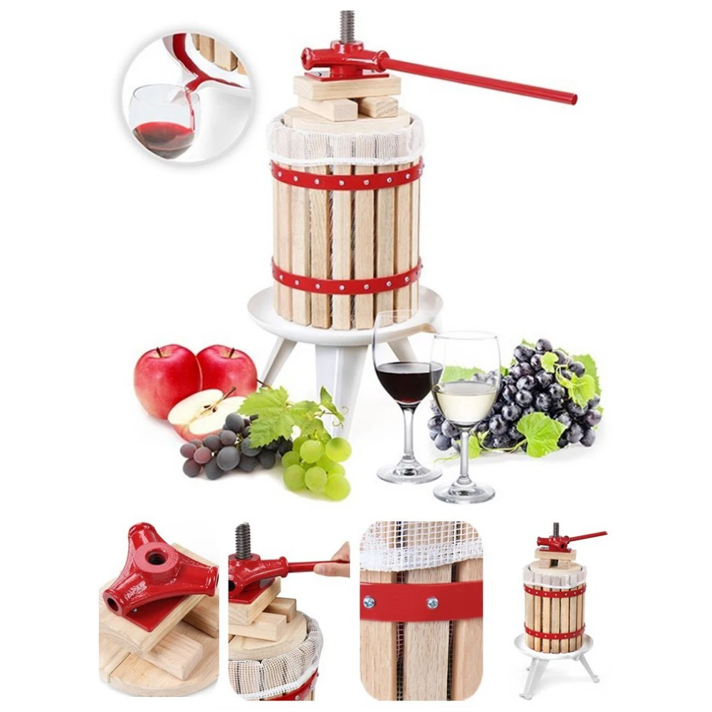 Homemade Basket Fruit Press 18l With Removable Stand Apple Pear Wood