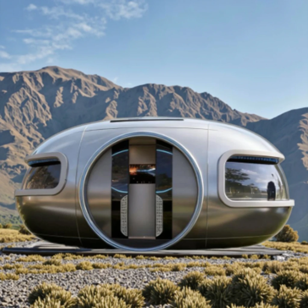 Future Space Capsule Mobile Vacation Home - Futuristic Tech