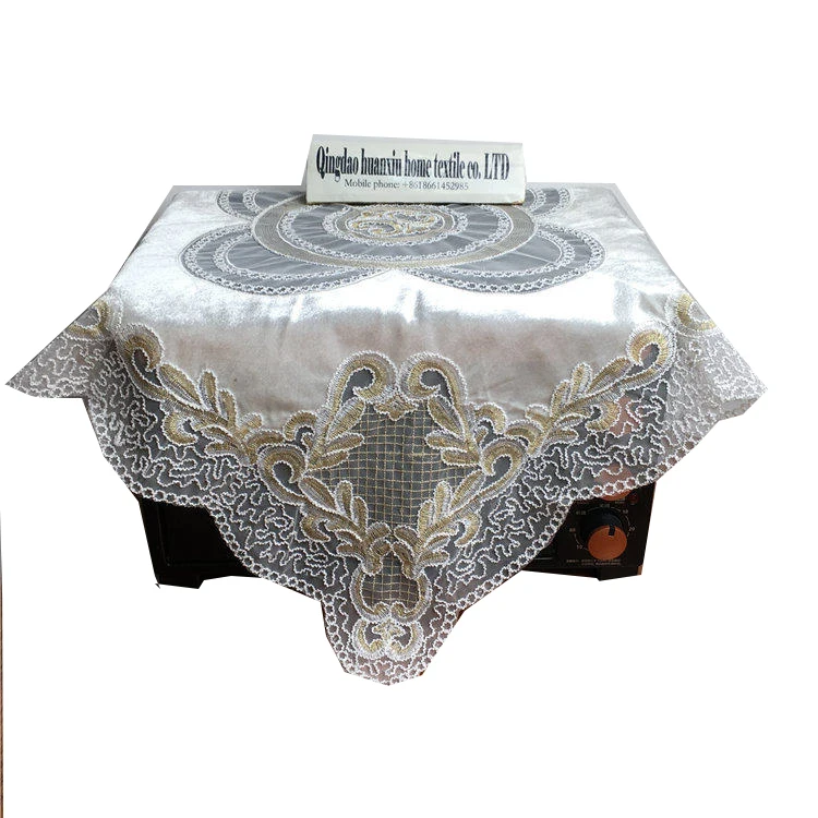 Wholesale Embroidered Lace Velvet Cutwork Tablecloth Round In Table