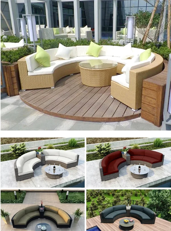 2019 New Design Patio Wicker Garden Furniture Sofa Bed Double Deck Bed Rattan Outdoor Furniture