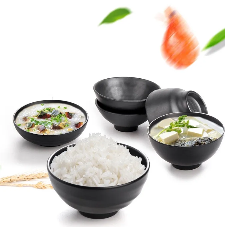 High Quality Black Melamine Bowls Melamine Chinese Soup Bowls For