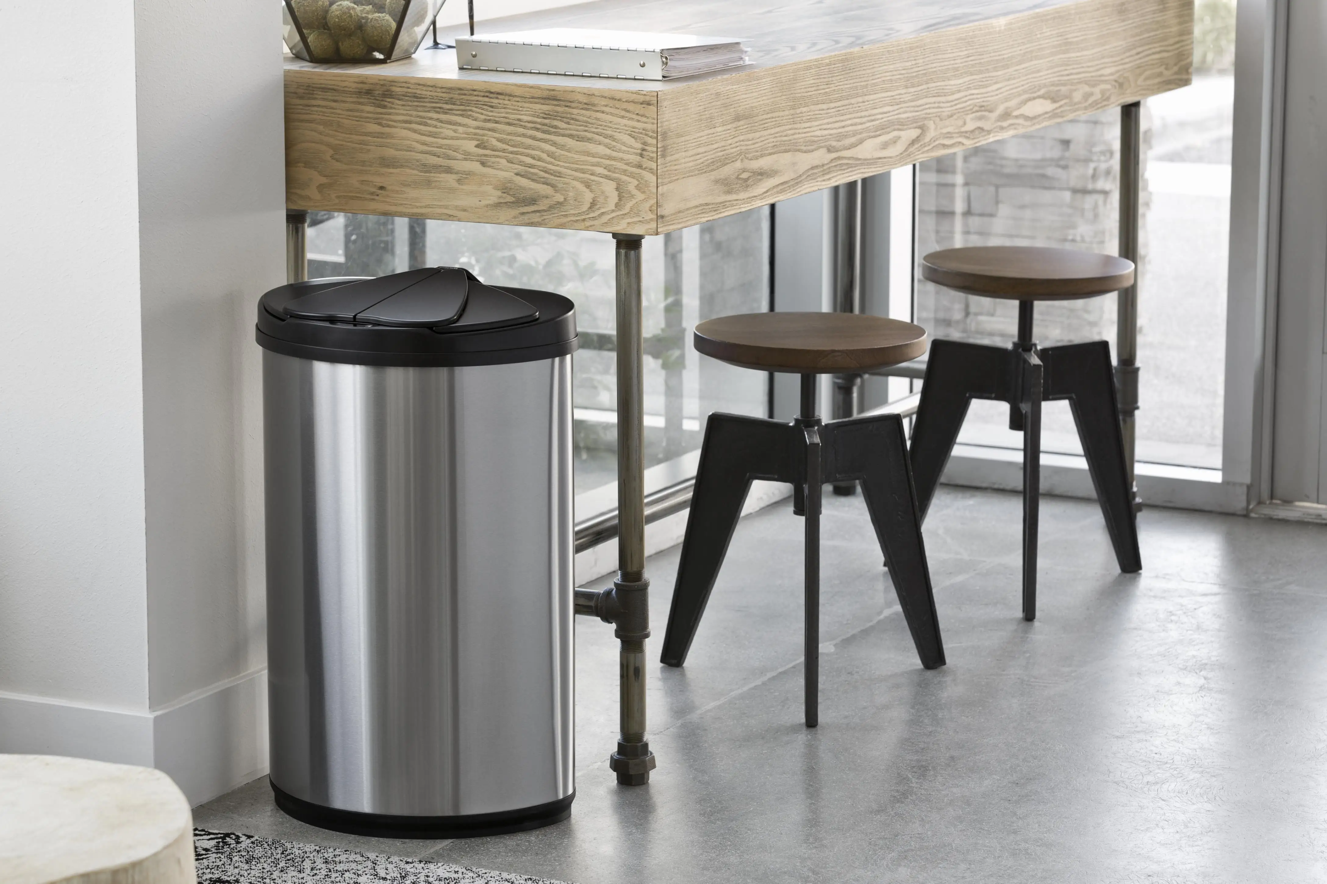 smart sensor trash bin slide open popular trash can intelligent