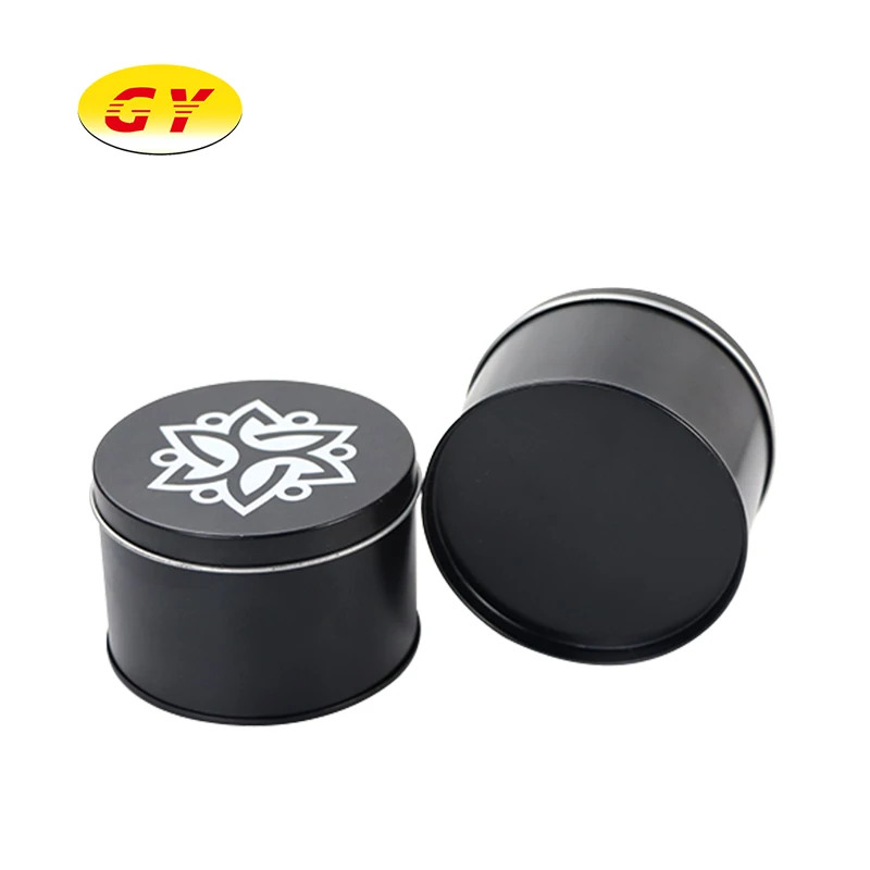 
Different specifications round metal tin box matte black tin cans 