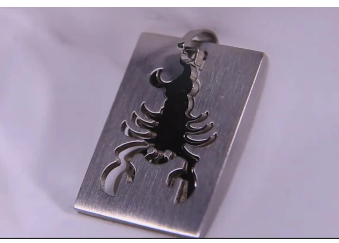 product-Custom Charm Rectangle-Shaped Scorpion Deep Engraved Pendant Wholesale-BEYALY-img