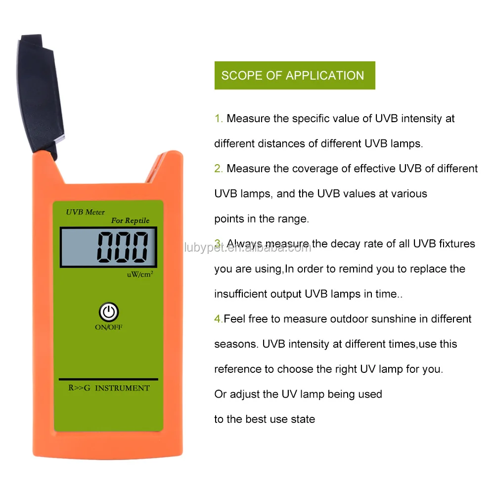 Handheld Portable Uvi Uvc Uvb Uva Meter Reptile Uv Index Uv Light