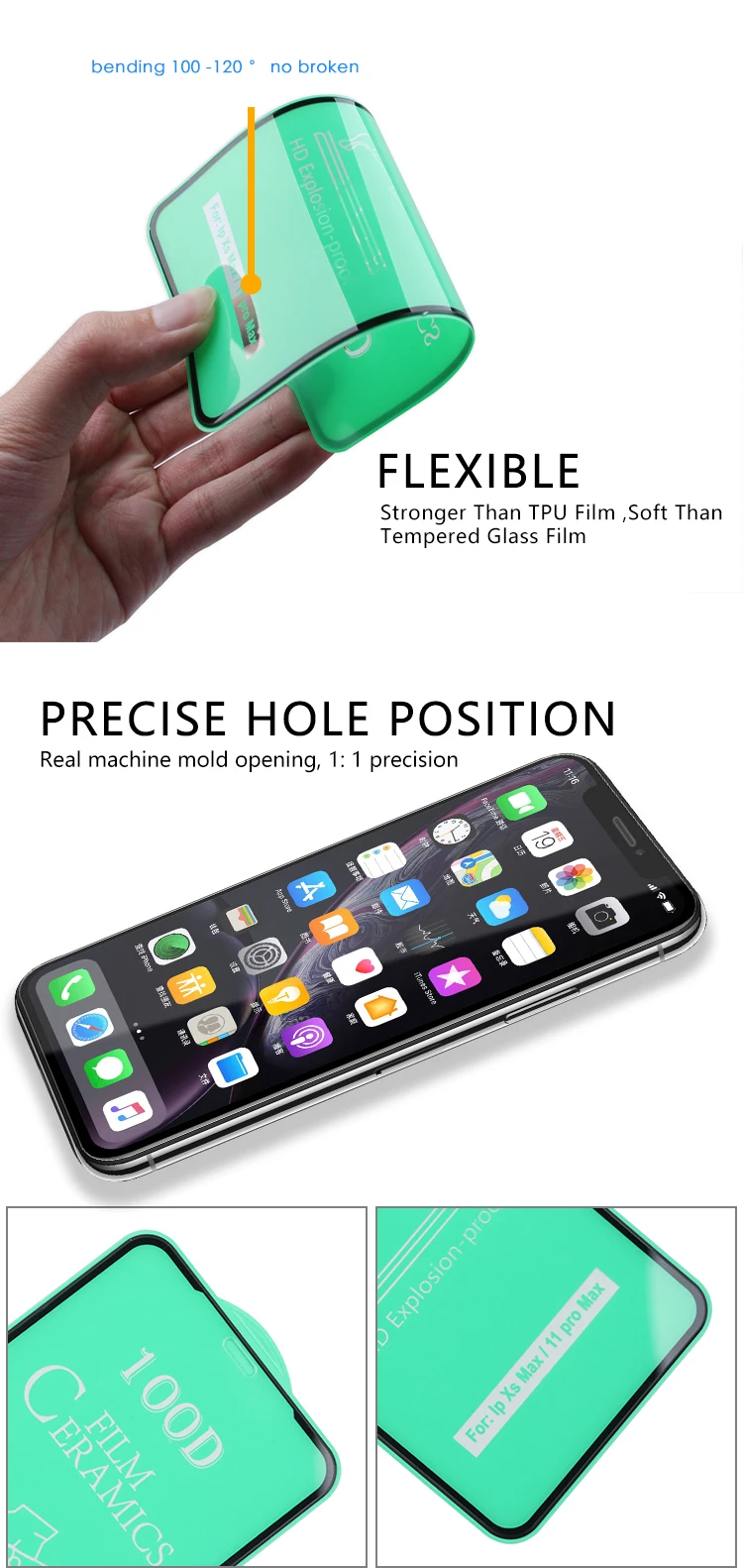 100d 9h Crystal Clear Ceramic Film Screen Protector For Iphone Series 11 12 13 Pro Max Buy