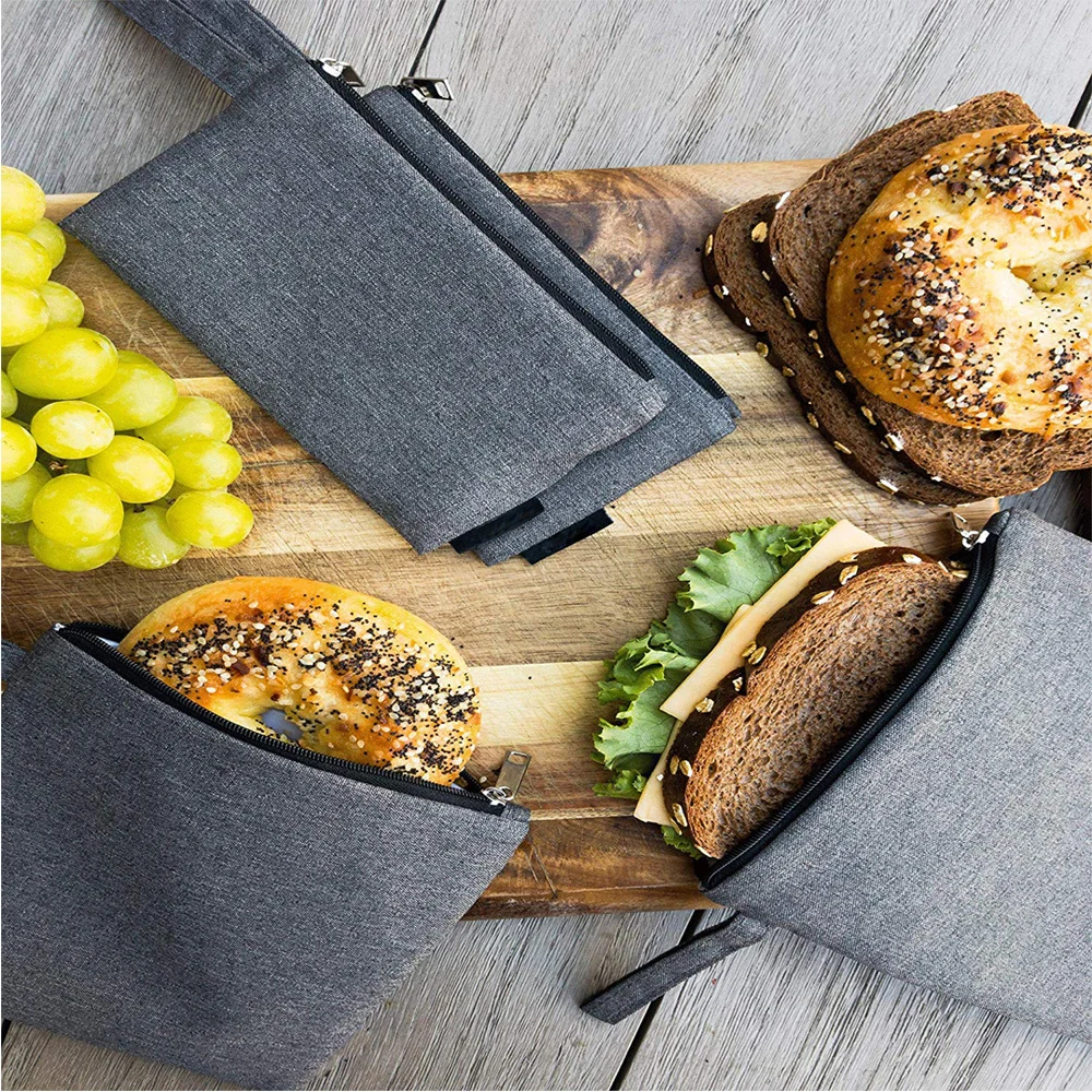 环保可重复使用的三明治袋小吃食品包装袋