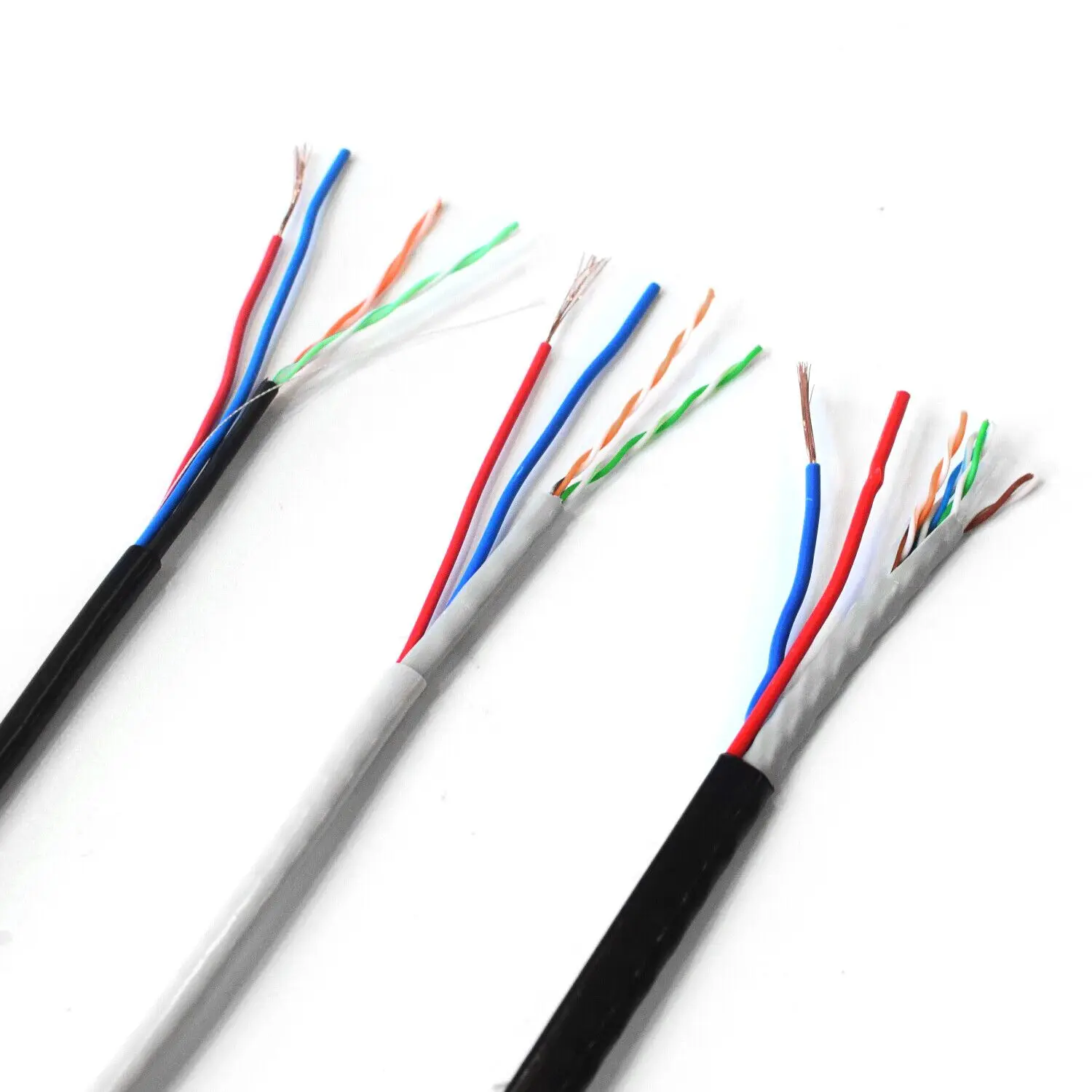 Outdoor Cat5e Cat6 Lan Network With 2c Power For Cctv Security