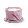 Wholesale beautiful organic scented candles with marble cup and high quality fragrances for gifts