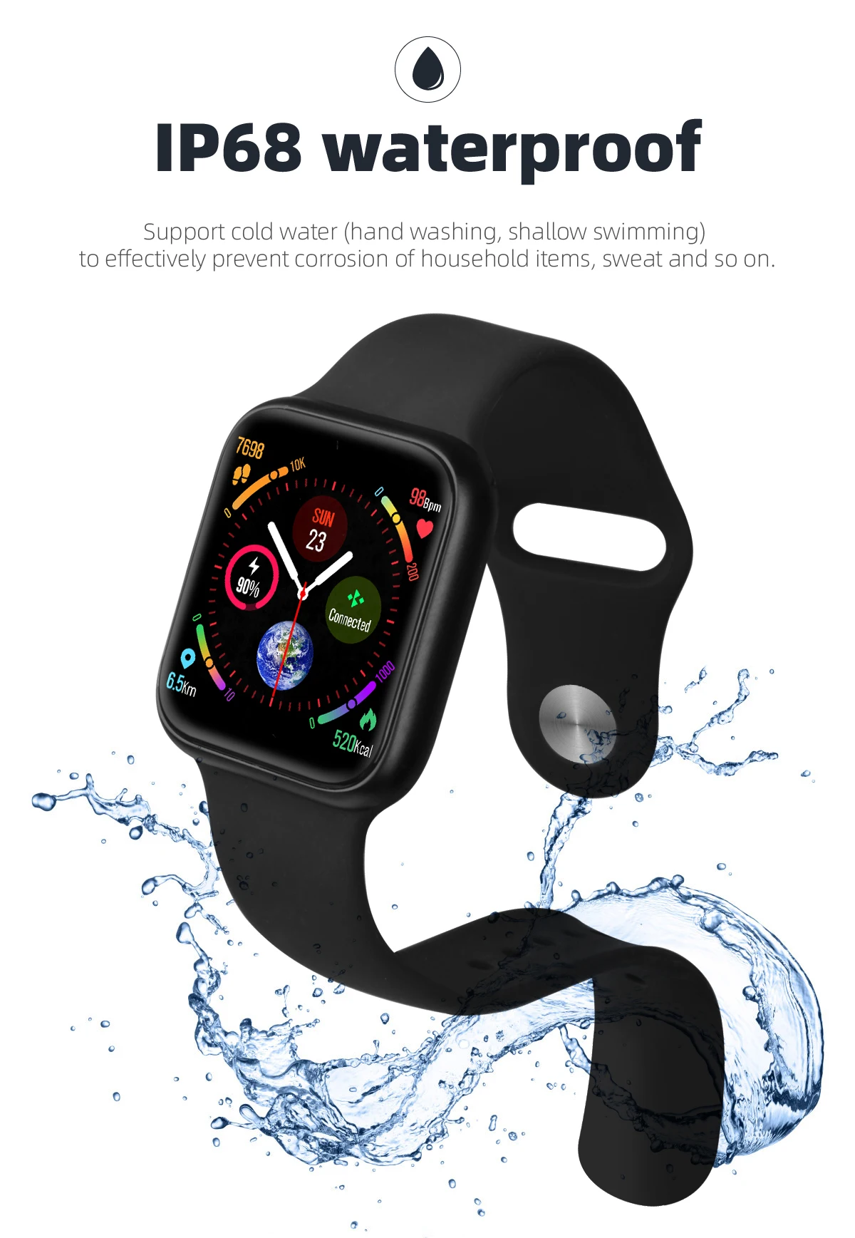 P90 Smart Watch Full Touch Screen Wireless Charging Sports Fitness