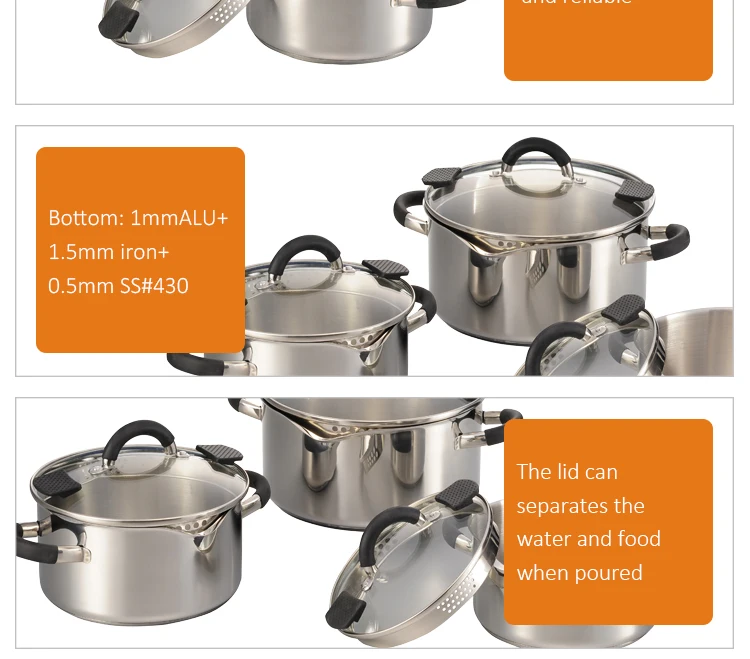 Best Selling Induction Cookware Set Stainless Steel Pasta Cooking Pot