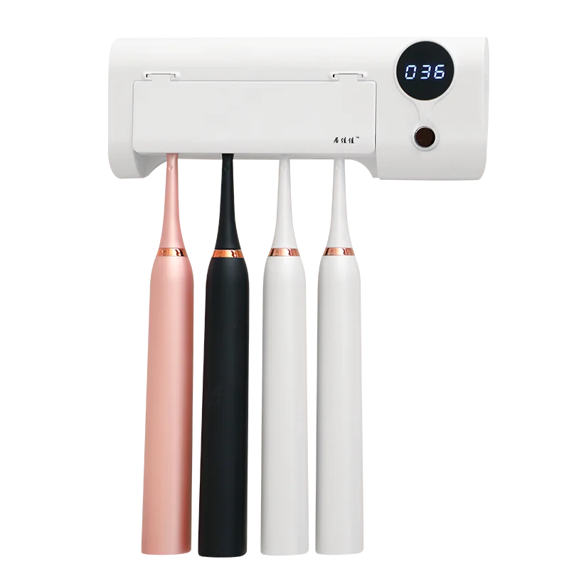 
2020 home intelligent LED wall mounted toothbrush holder for electric toothbrushes sterilize uv light USB toothbrush sterilizer 