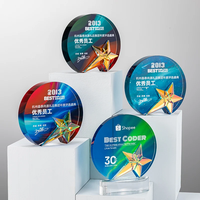 product new design color printing crystal award  appreciation personalized trophy  gifts for company anniversary-30