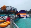 Used fiberglass fun park equipment small trumpet water slide for kids