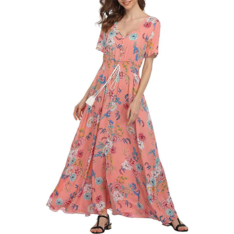 boho button up dress