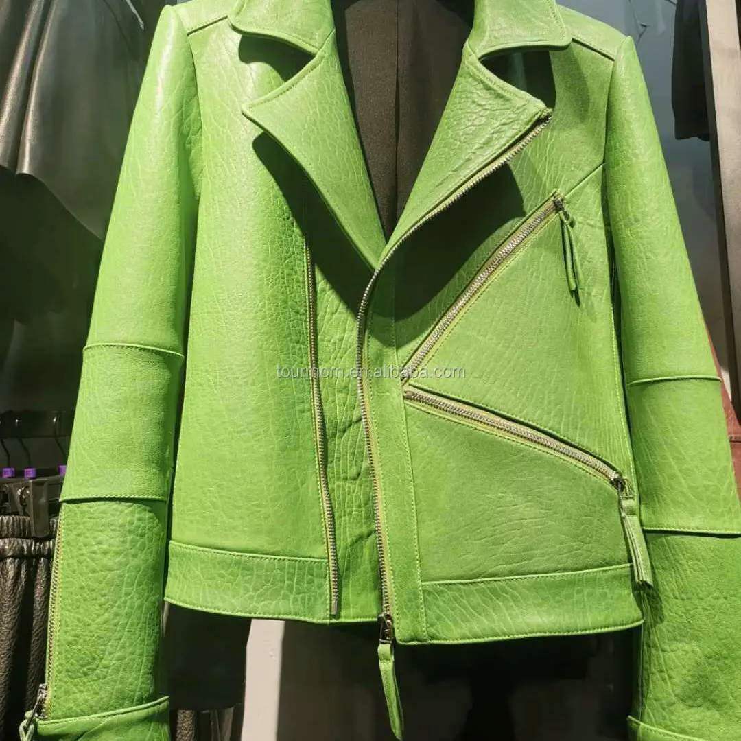 lime green leather jacket