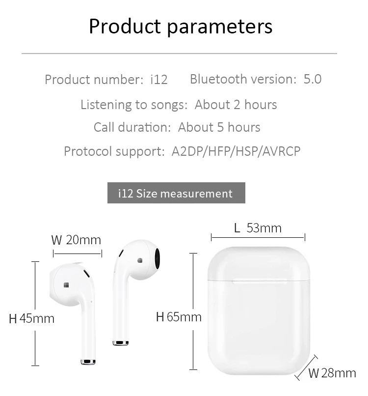 best selling products 2020 wireless headphone earphones i12 tws wireless bluetooth headphone earphones i200 i500 i9000tws - ANKUX.COM