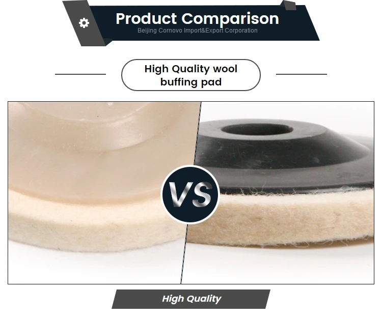 White Colour Compound Non Woven 4" Felt Polishing Pad Disc Wool Buffing