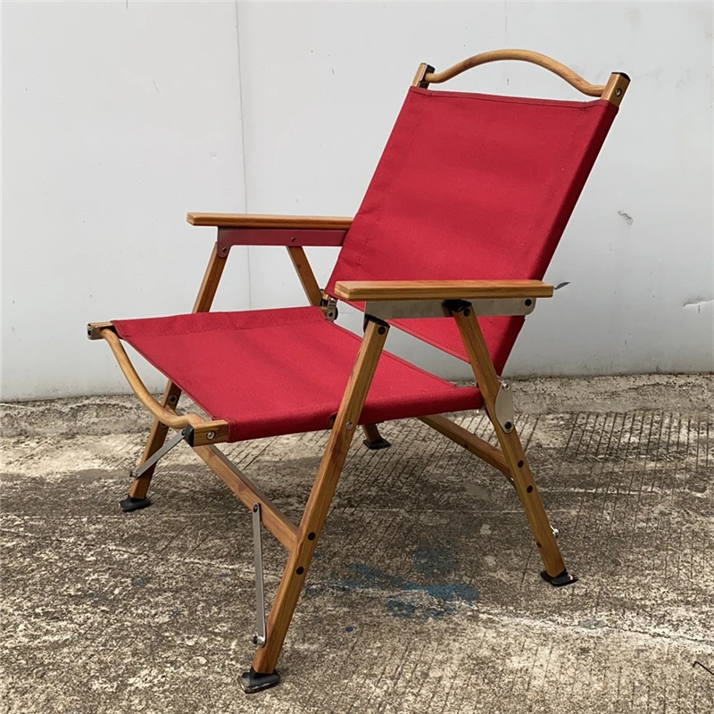 Onwaysports Portable Folding Wood Grain Aluminum Camping Chair For