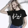 Tshirts For Women Music Notes Tee Shirt Simplicity Design Casual Style Plain T-Shirt 100 Cotton T Shirt Female Clothing