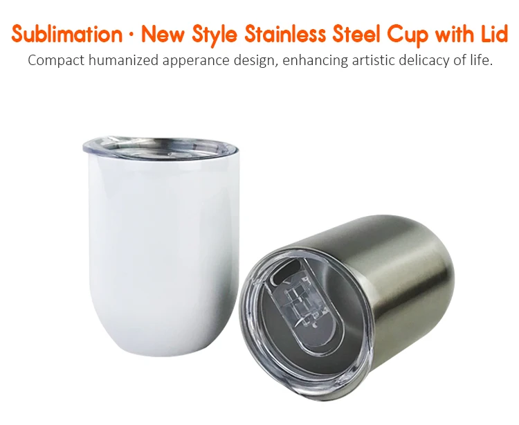6OZ Stainless Steel Metal Vacuum Cup Egg Shell Shape Coffee Water Mug with Lid 