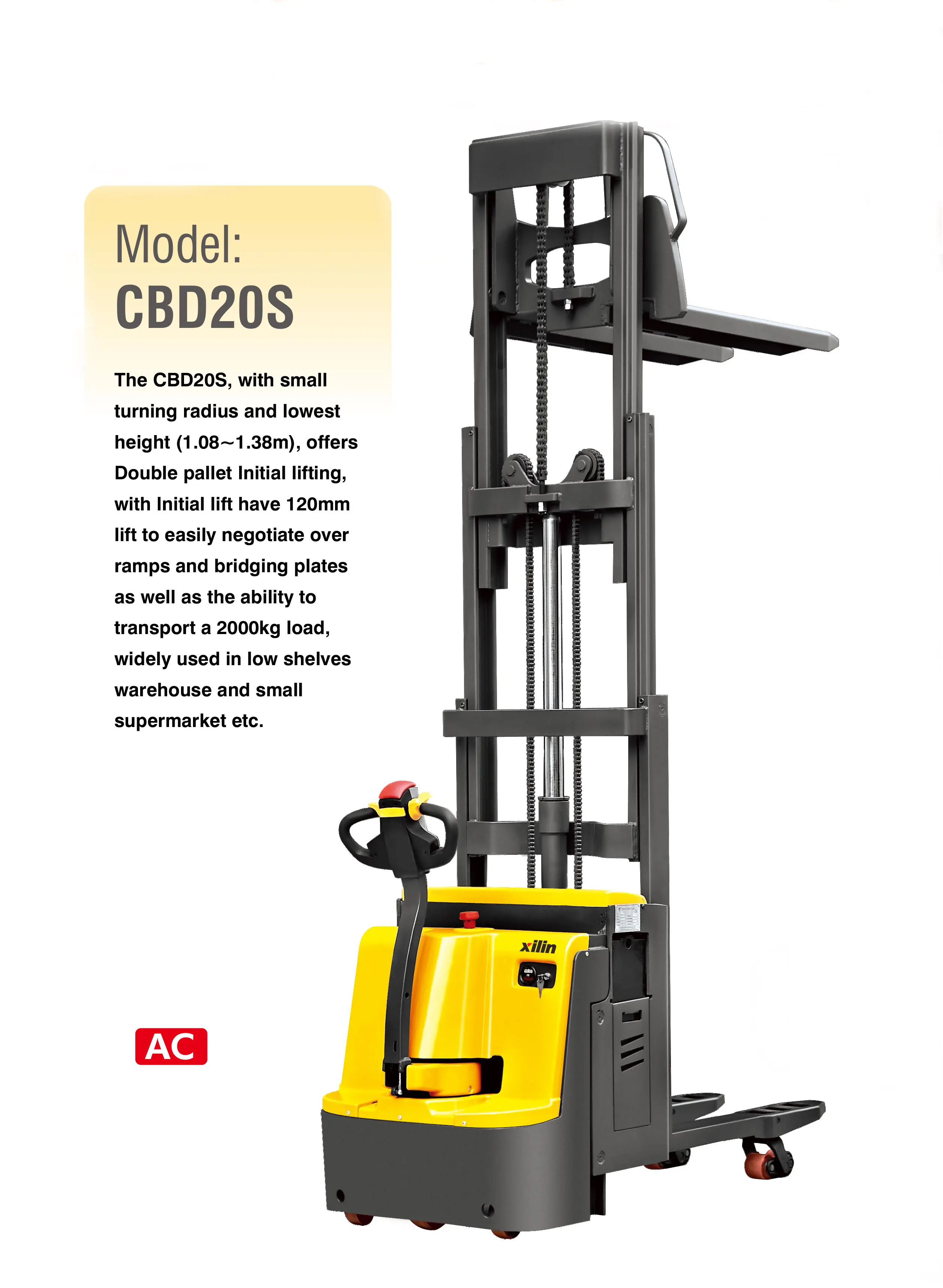 Xilin Double Pallets Stacker Max.lift Height De 1.6 Metro A 2.5 Metros