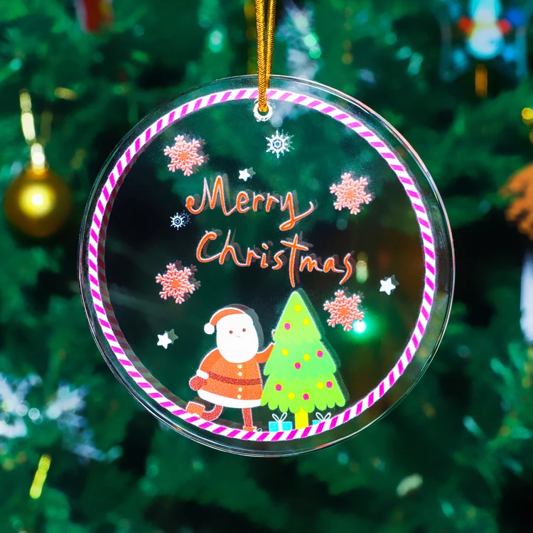 Christmas pendants crystal with your picture engrave supplier