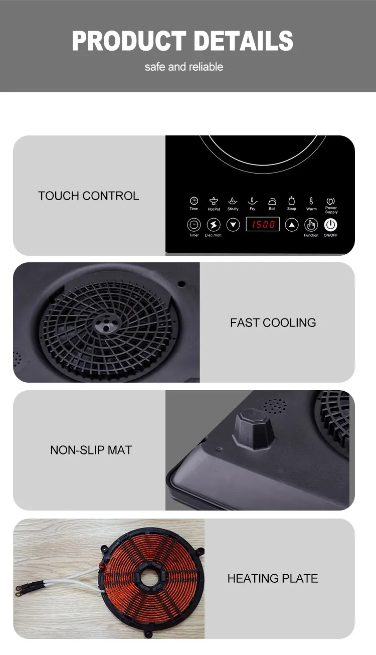 Black Table Top Multi Cooking Media 1 Burner Electrical Cooktop Stove Single Hob Hot Pot Multi