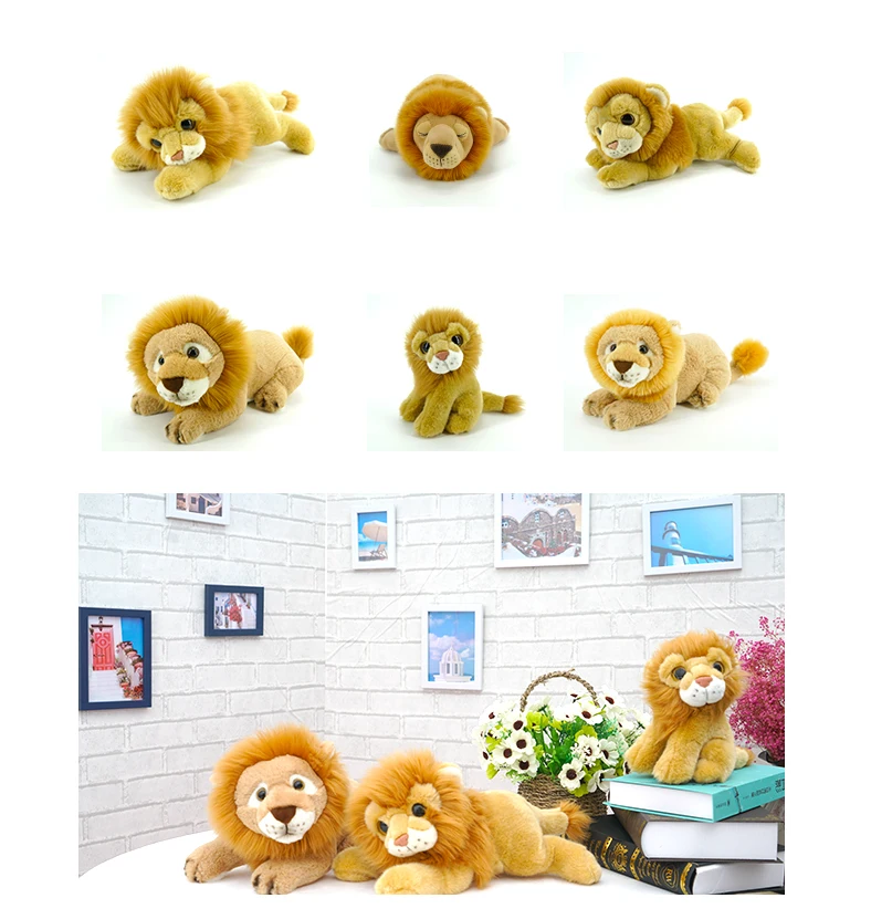 Soft Lion Series Stuffed Toy Lying Lion Animal Plush Toy