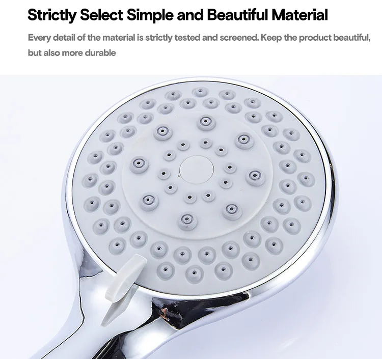 Hot Sale Abs Plastic Watermark Bathroom Rainfall Hand Shower Hand Held 5 Functions Shower Head