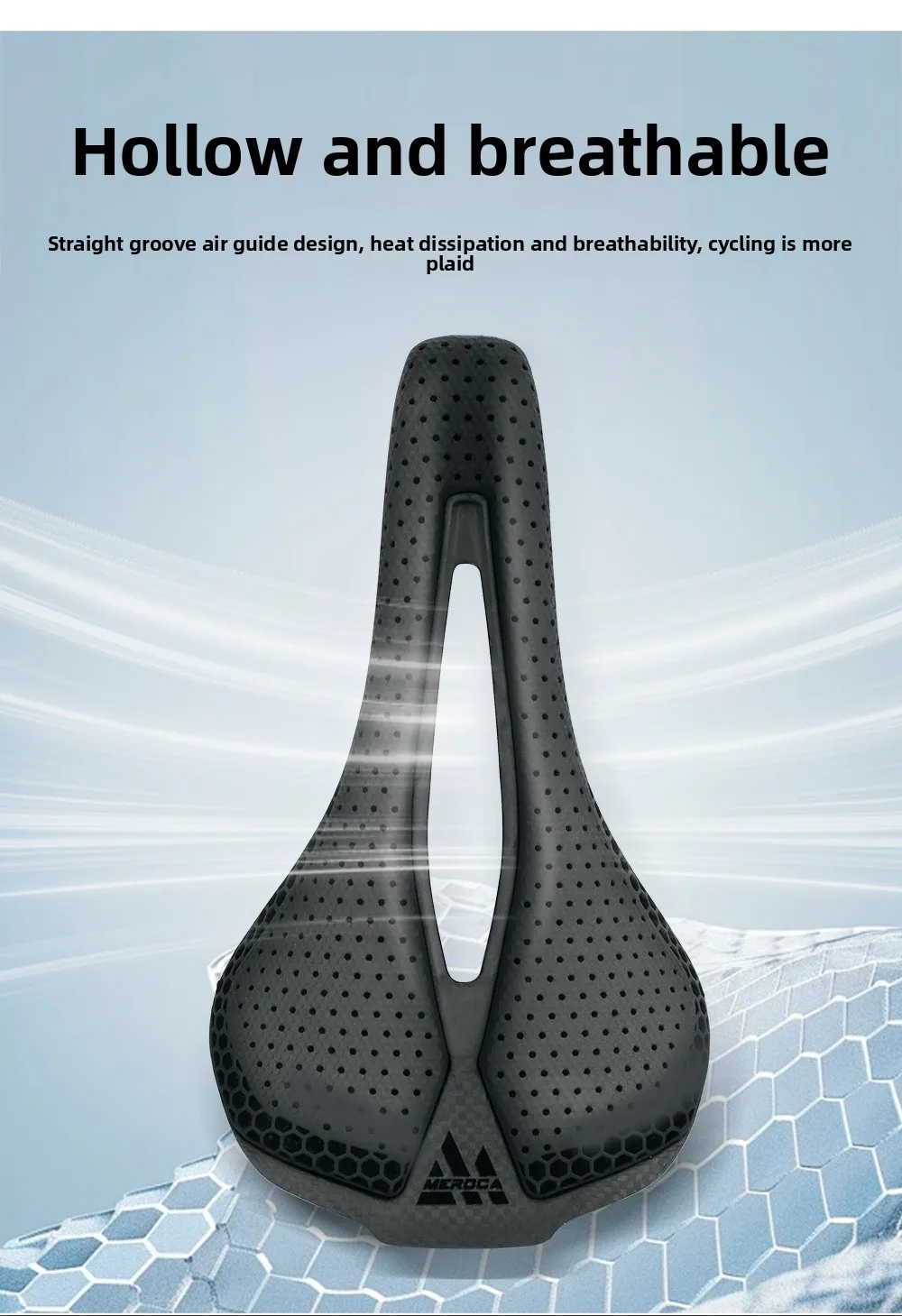 Meroca Vg R1 3D Printed Carbon Fiber Bottom Cushion T800 3K Simple Style Enhanced Shock Absorption Comfort Ventilation Function