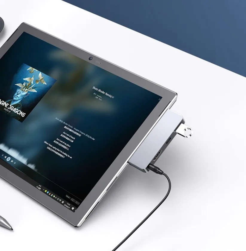 Usb Type C Hub Jack Audio Usb 3.0 Hdtv Adapter For Microsoft Surface Go