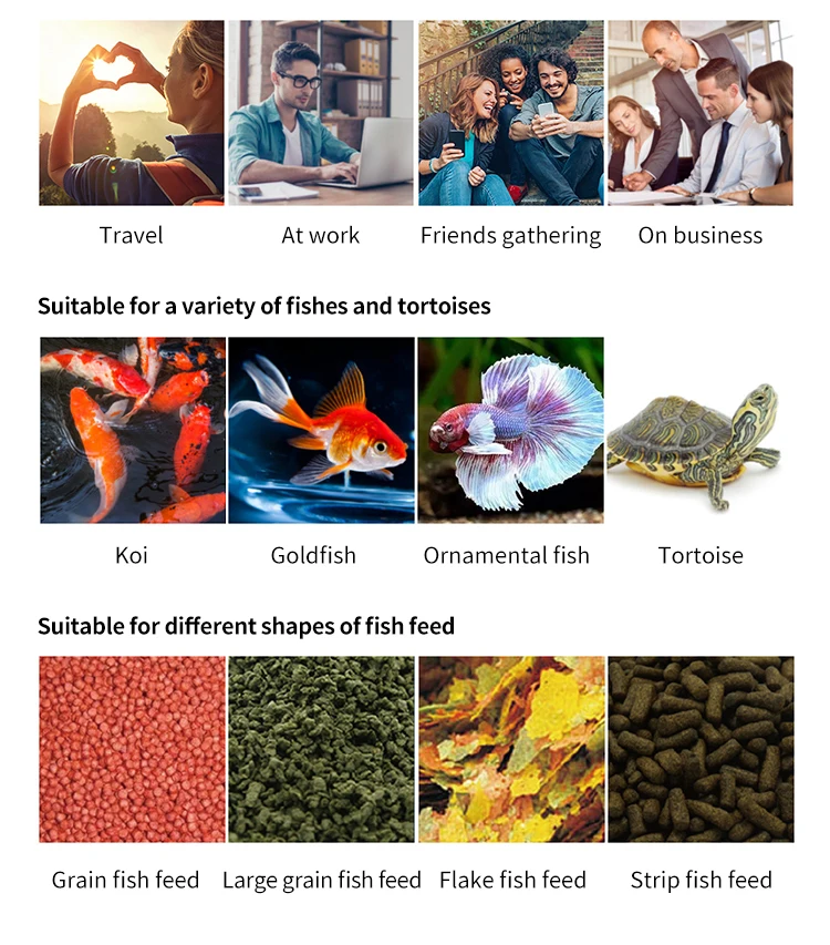 Golden Wifi Automatic Fish Koi Turtle Feeder Vacation Fish Dispenser For Aquarium Moistureproof