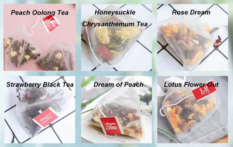3g Private Label Chinese Dried Peach Oolong Apple Mixed Fruit Tea in Triangle Bags - 4uTea | 4uTea.com